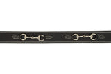 Huntley Equestrian Ladies Stirrup Buckle, Snaffle Bit, 1.5" Inch Width Leather Belt, Black - Huntley Equestrian - Flyclothing LLC