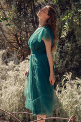 LIVELY CHARM TULLE MIDI DRESS - Flying Tomato - Flyclothing LLC