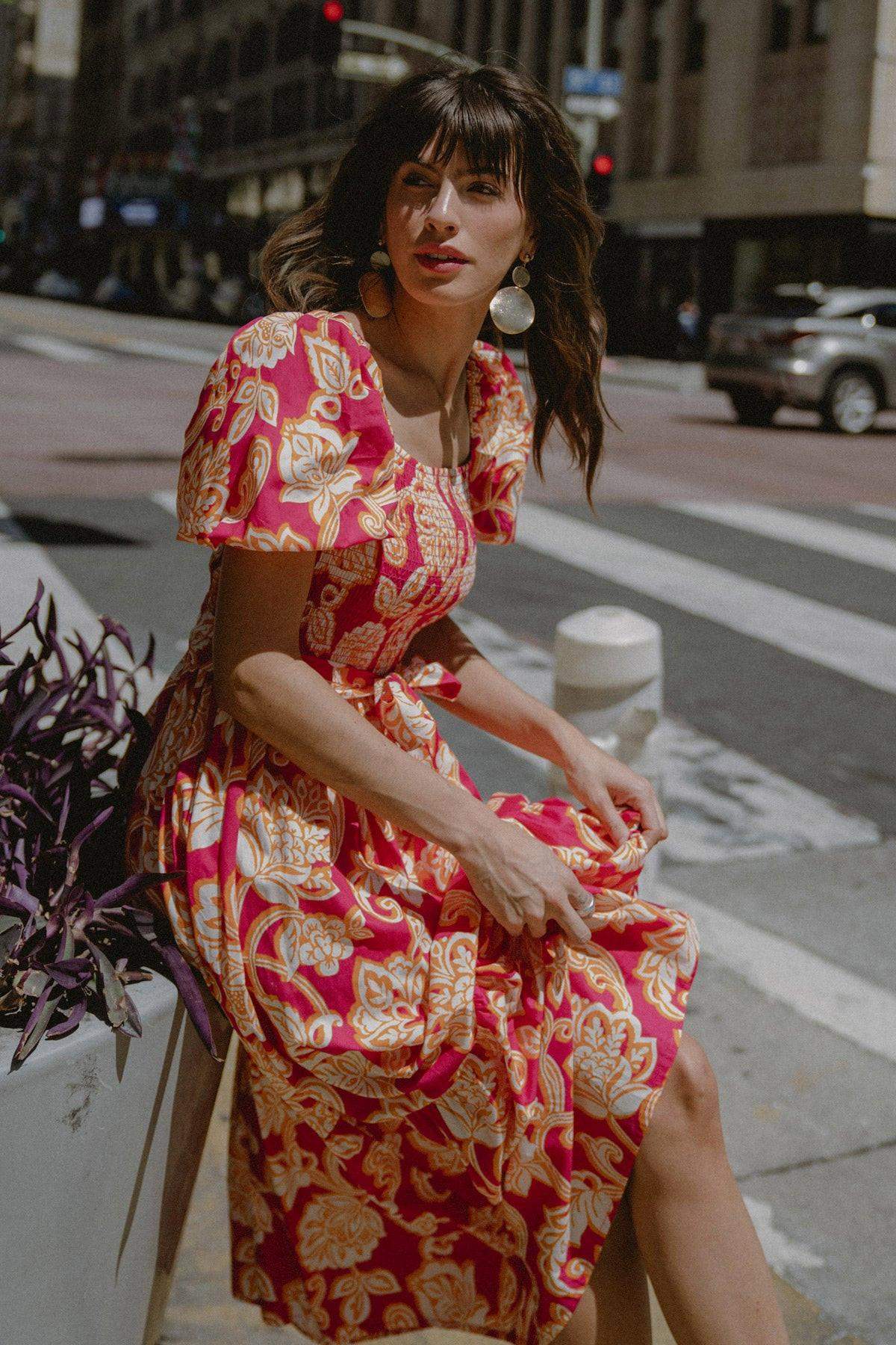 RUN TOWARDS LOVE POPLIN ANKLE DRESS - Flying Tomato - Flyclothing LLC