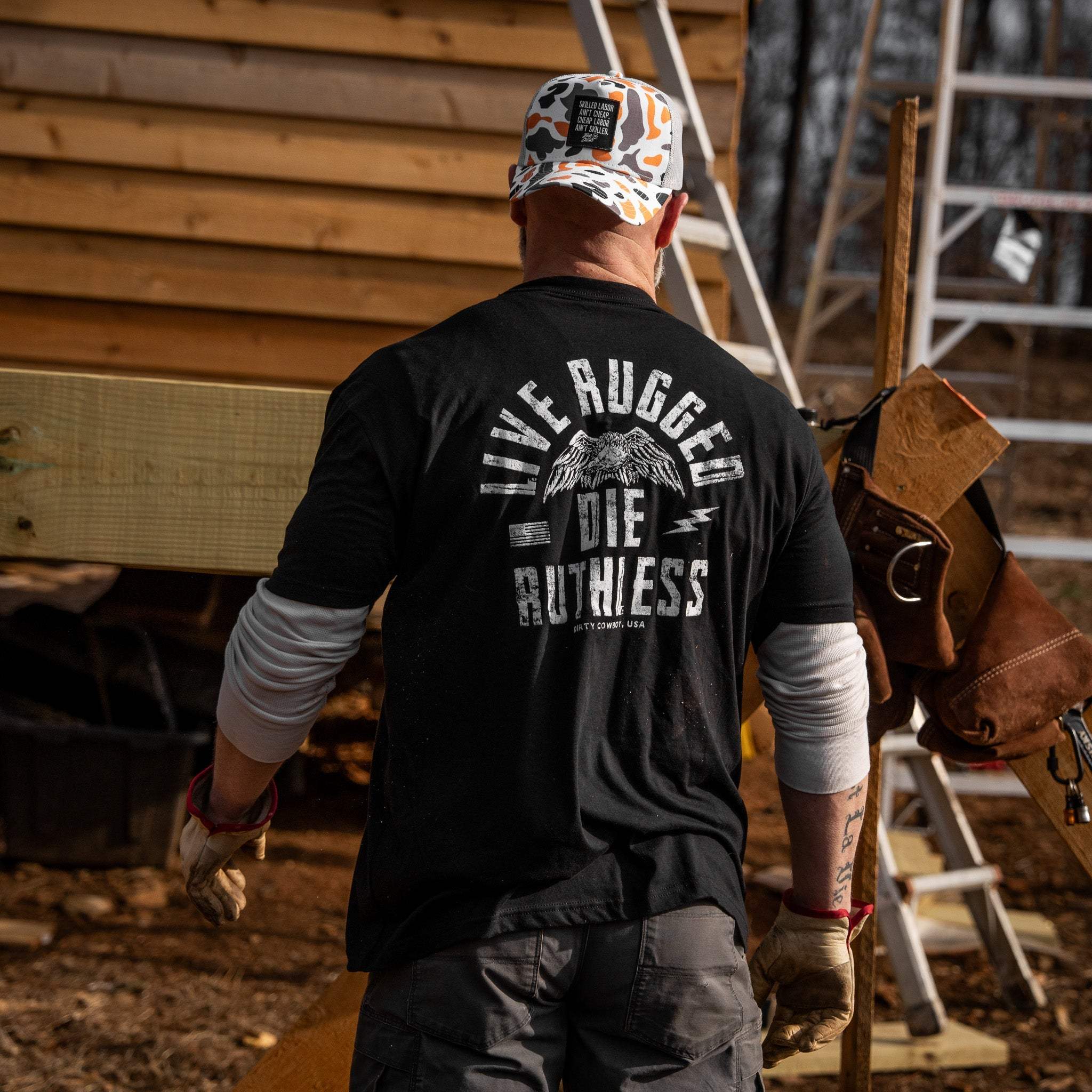 Live Rugged Die Ruthless Men's T-Shirt - DIRTY COWBOY USA - Flyclothing LLC