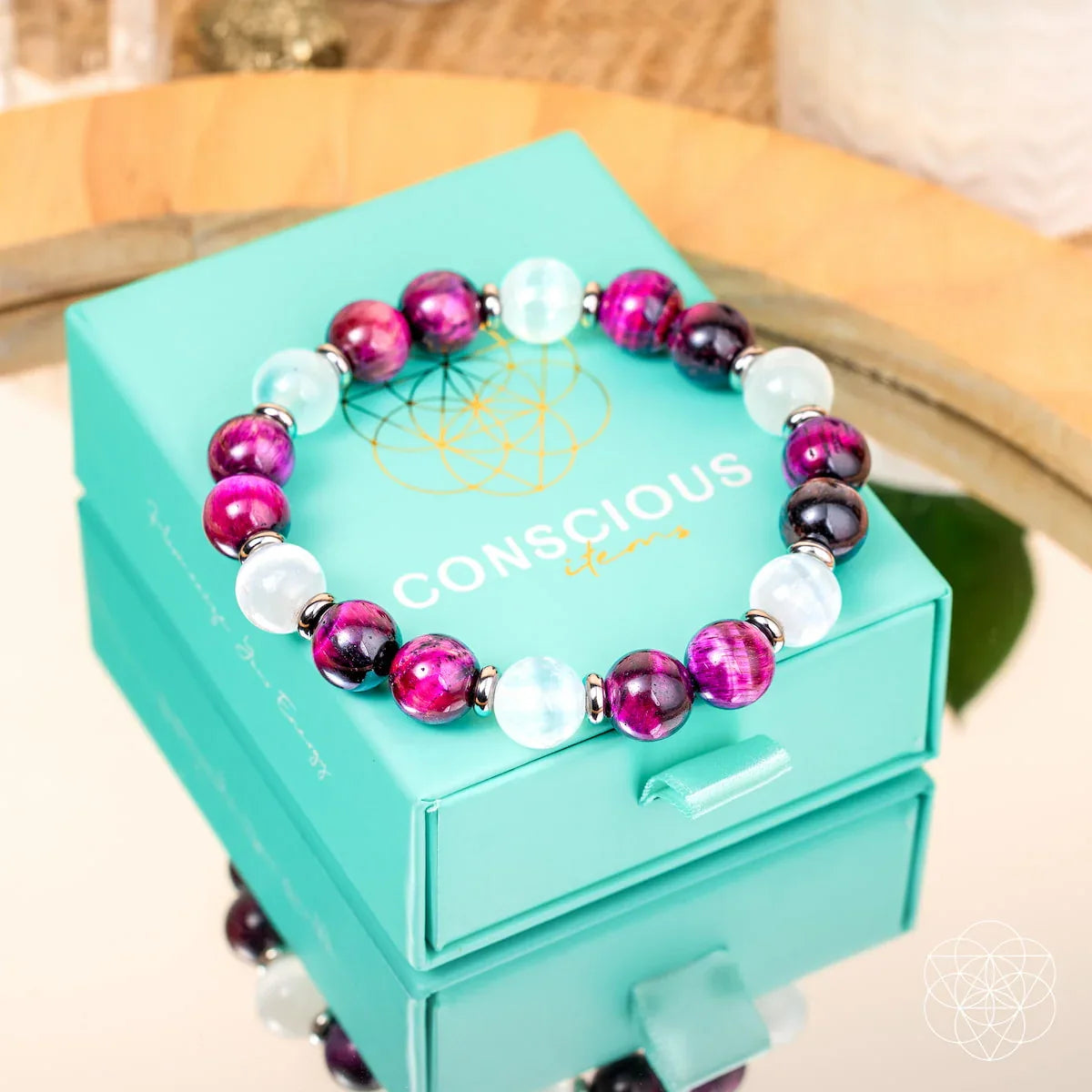 Shape Your Future – Pink Galaxy Tiger’s Eye Bracelet - Conscious Items - Flyclothing LLC