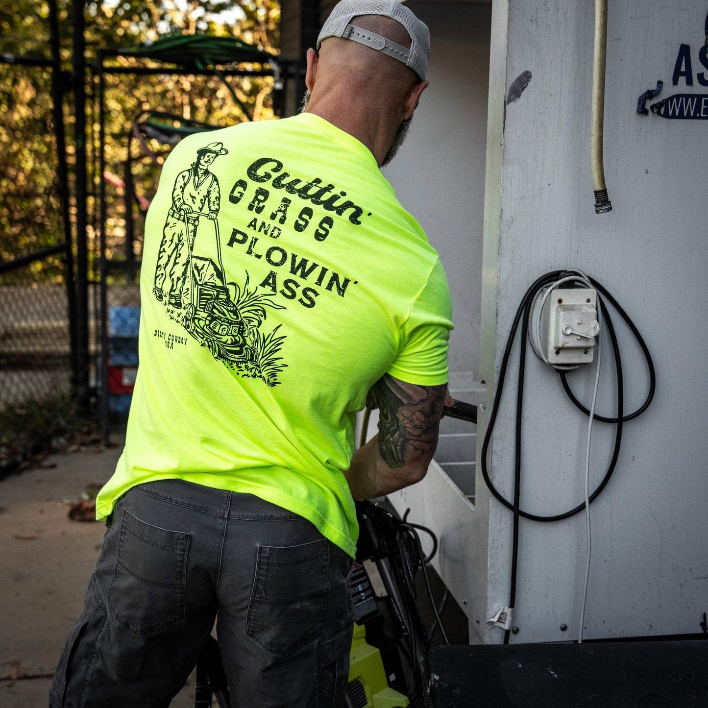 Cutting Grass & Plowin' Ass Men's T-Shirt - DIRTY COWBOY USA - Flyclothing LLC