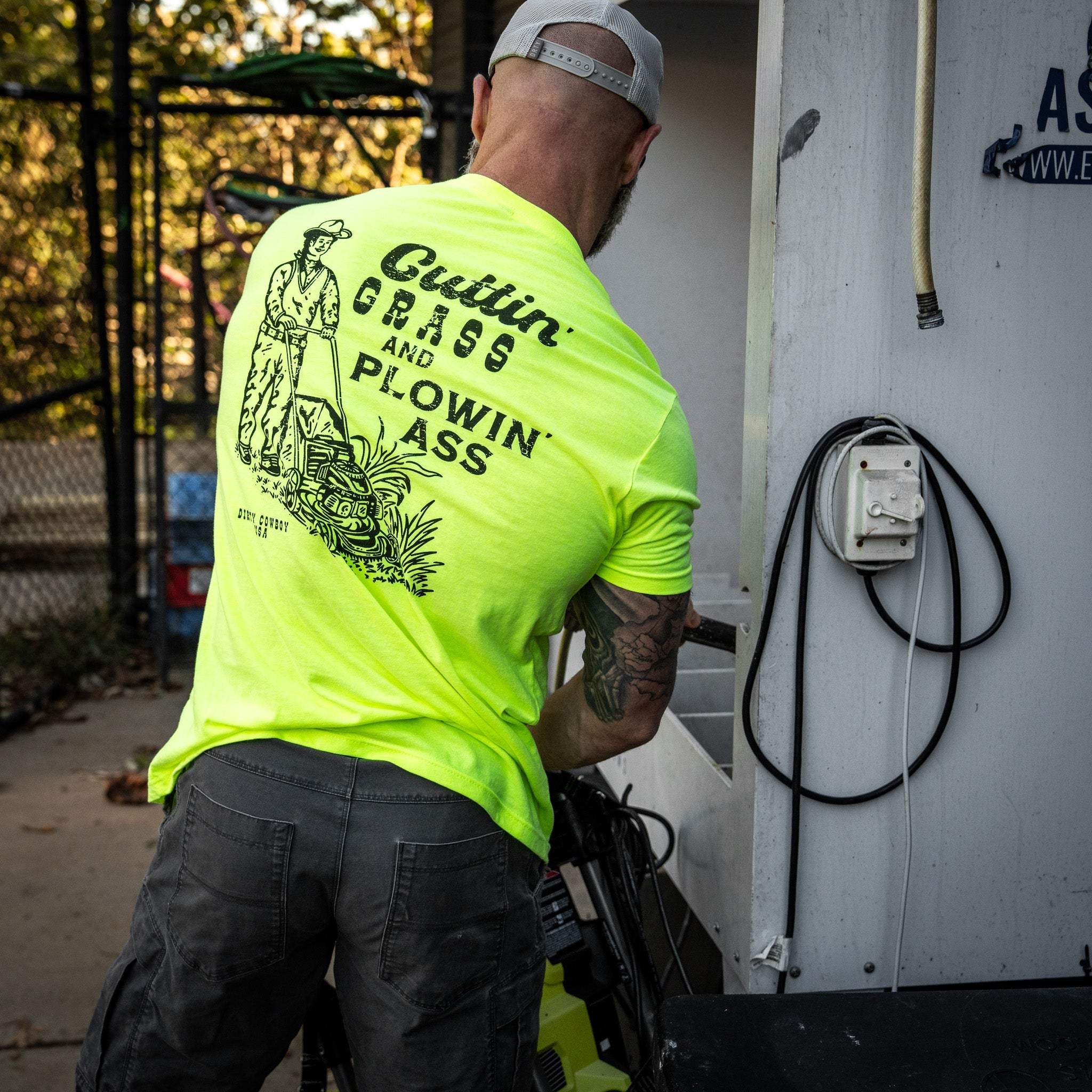 Cutting Grass & Plowin' Ass Men's T-Shirt - DIRTY COWBOY USA - Flyclothing LLC