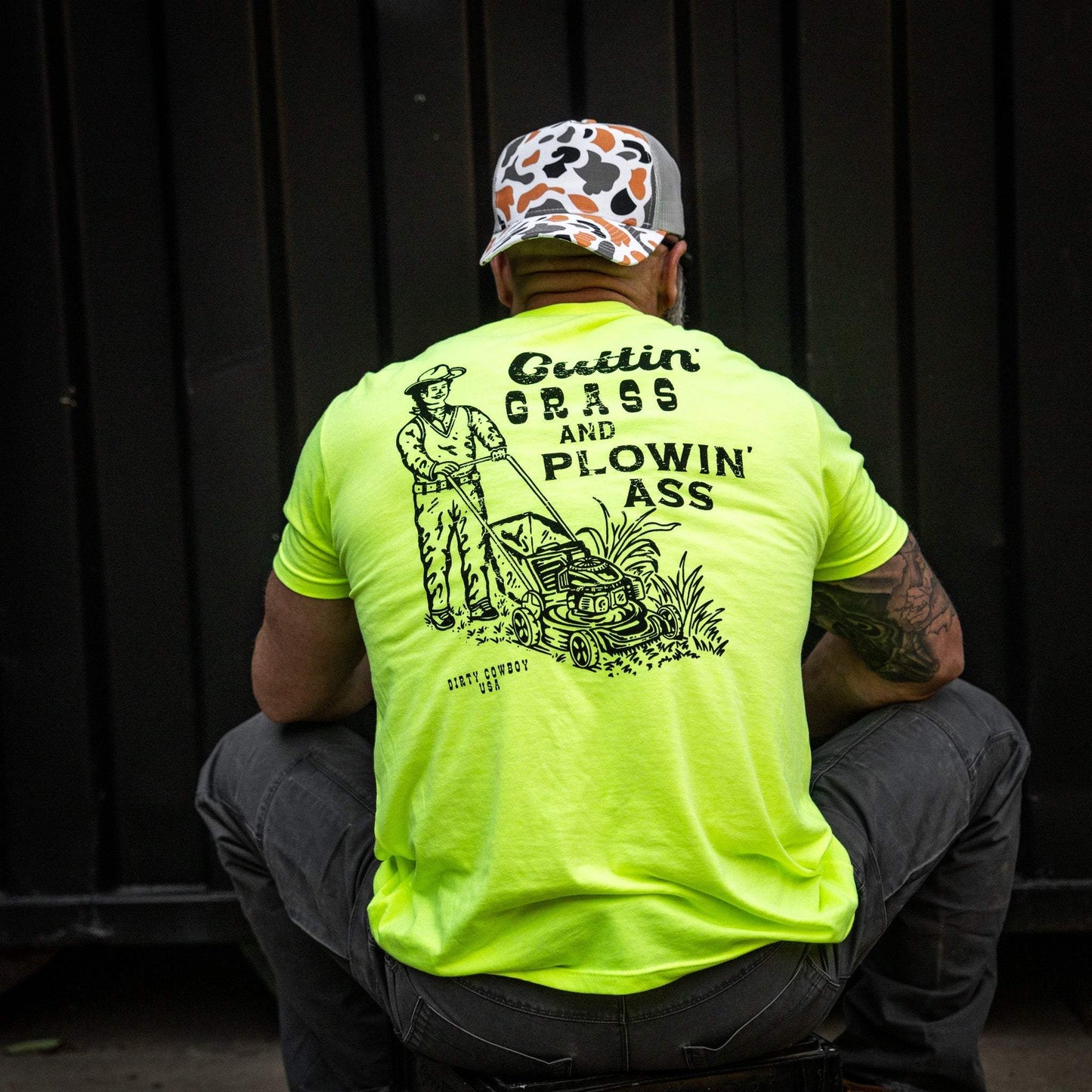 Cutting Grass & Plowin' Ass Men's T-Shirt - DIRTY COWBOY USA - Flyclothing LLC
