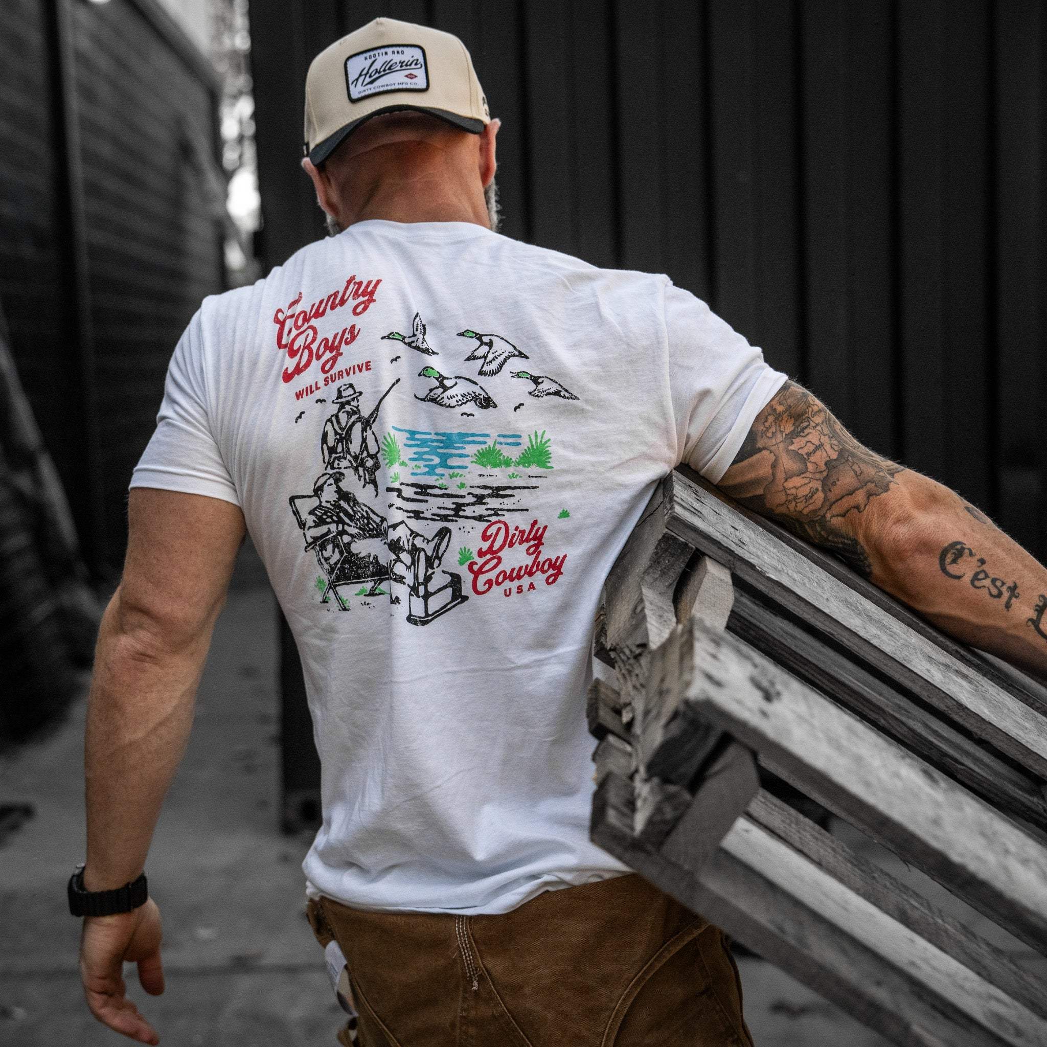 Country Boy's Will Survive Men's T-Shirt - DIRTY COWBOY USA - Flyclothing LLC