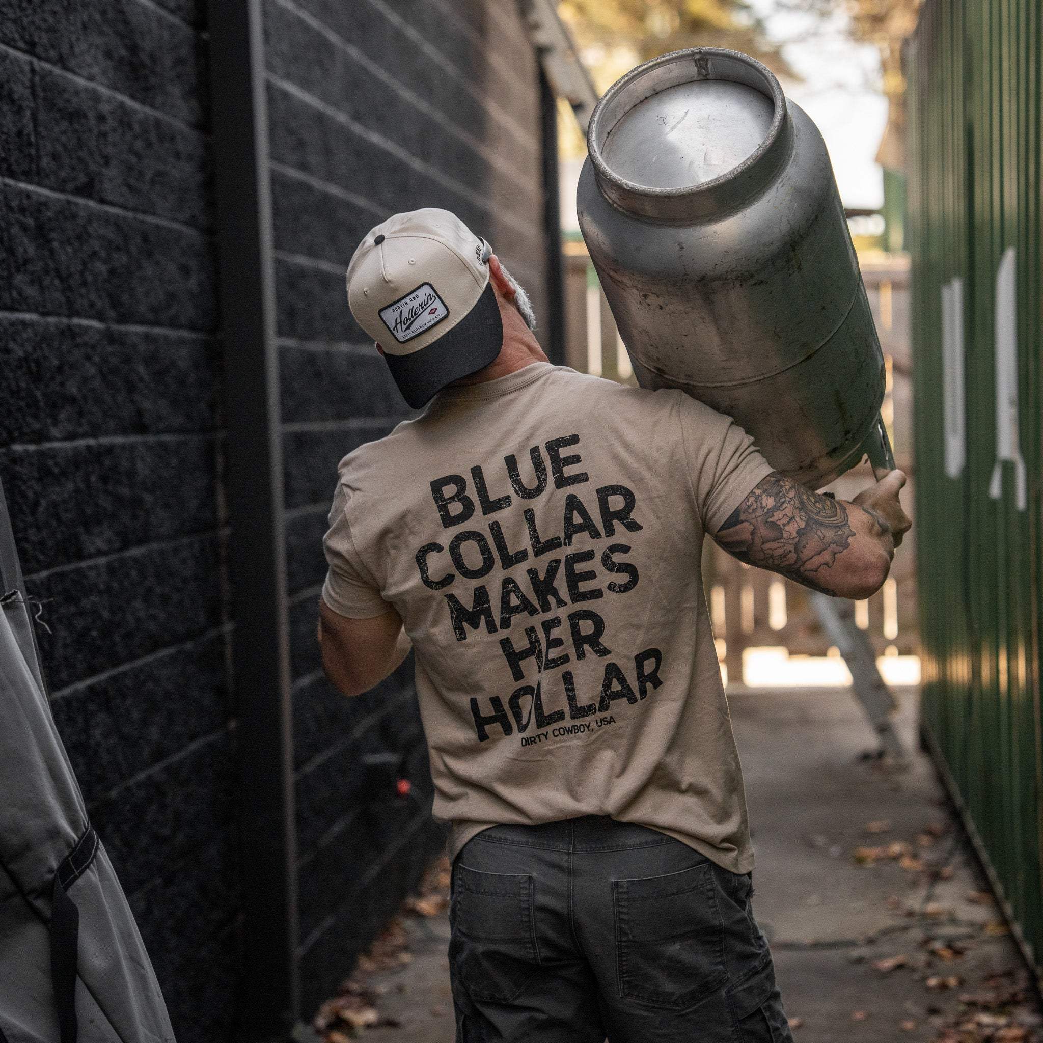 Blue Collar Makes Her Hollar Men's T-Shirt - DIRTY COWBOY USA - Flyclothing LLC