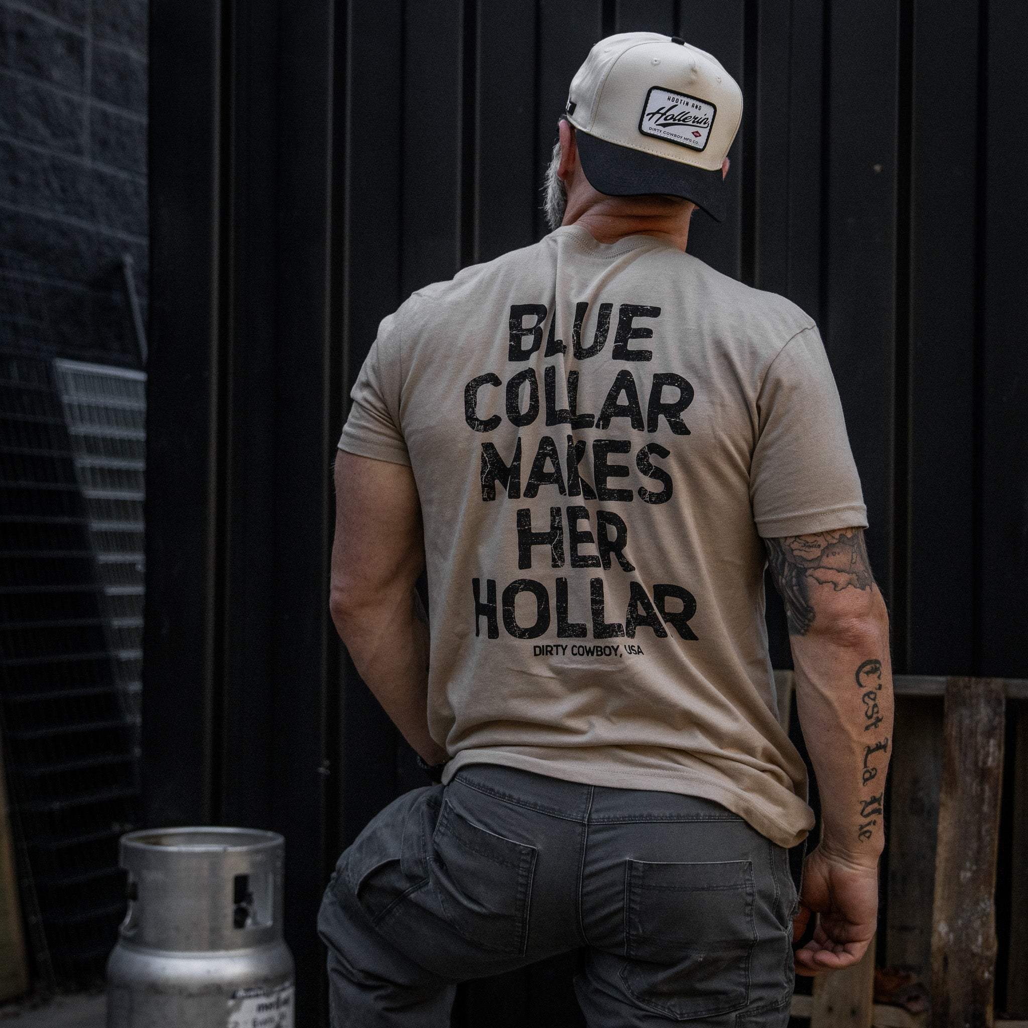 Blue Collar Makes Her Hollar Men's T-Shirt - DIRTY COWBOY USA - Flyclothing LLC