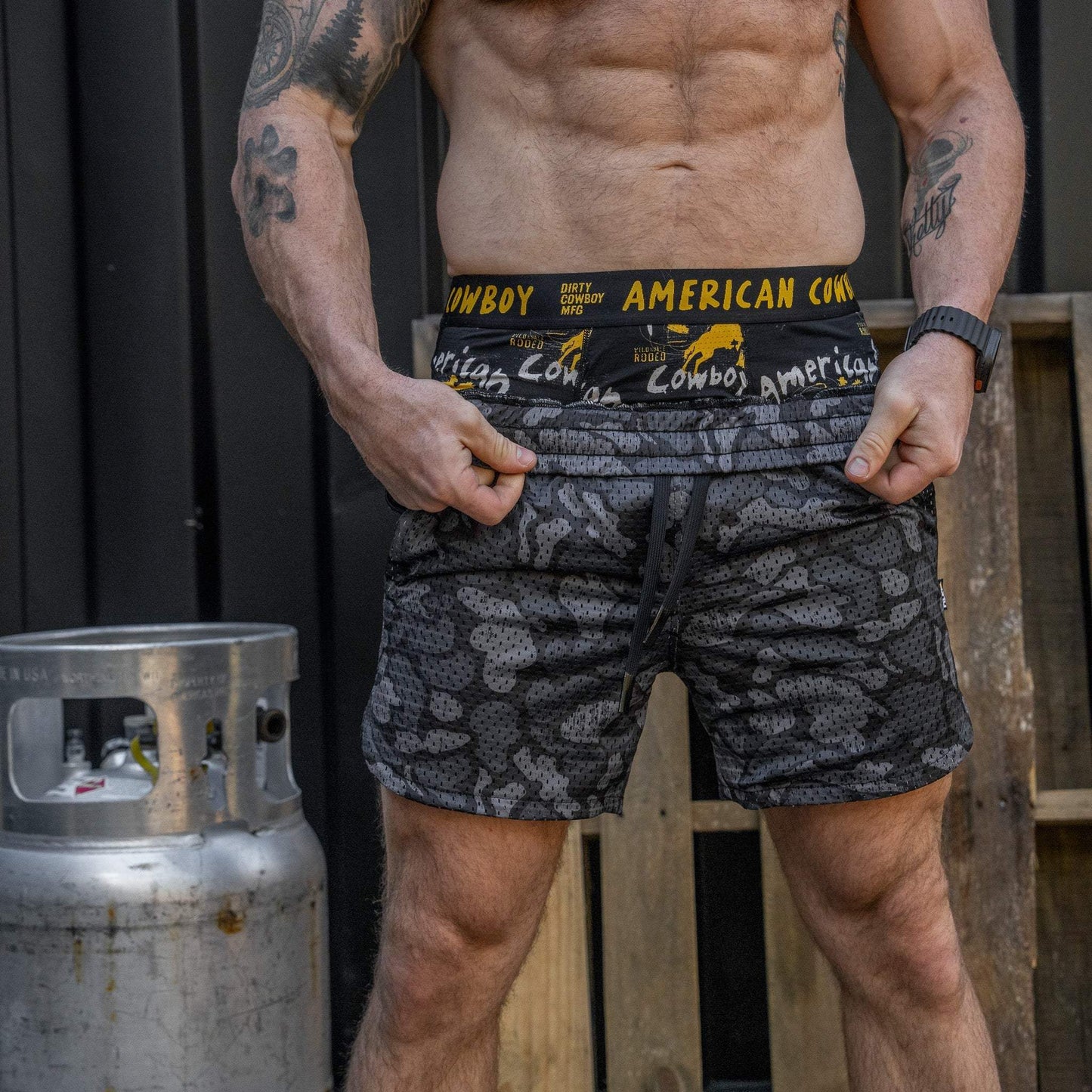 Men’s Double-Layer Mesh Training Shorts — 5" Inseam - DIRTY COWBOY USA - Flyclothing LLC