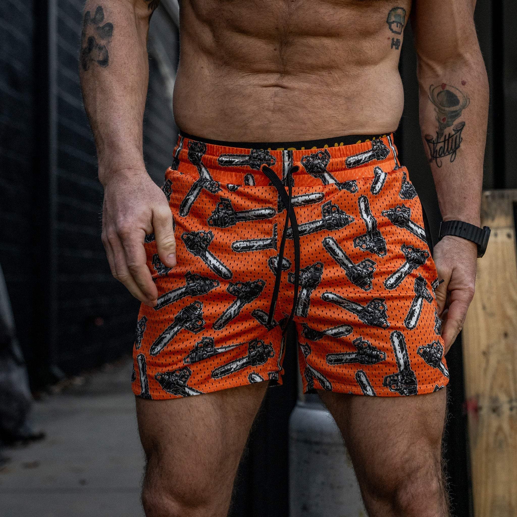 Men’s Double-Layer Mesh Training Shorts — 5" Inseam - DIRTY COWBOY USA - Flyclothing LLC