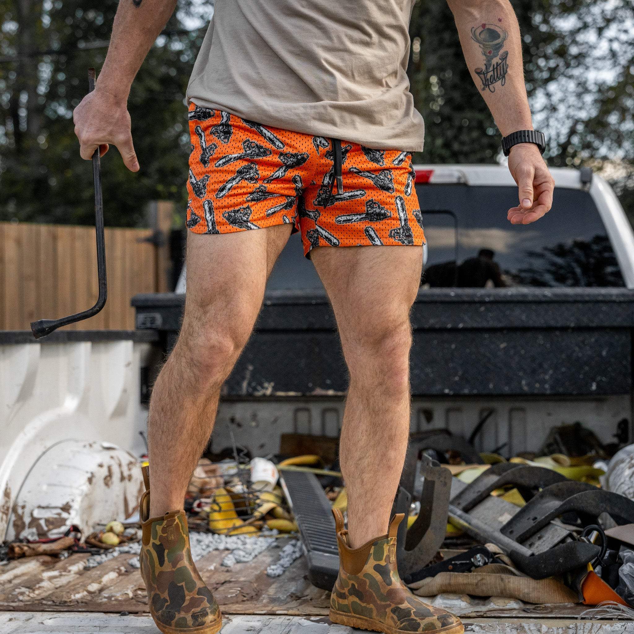 Men’s Double-Layer Mesh Training Shorts — 5" Inseam - DIRTY COWBOY USA - Flyclothing LLC