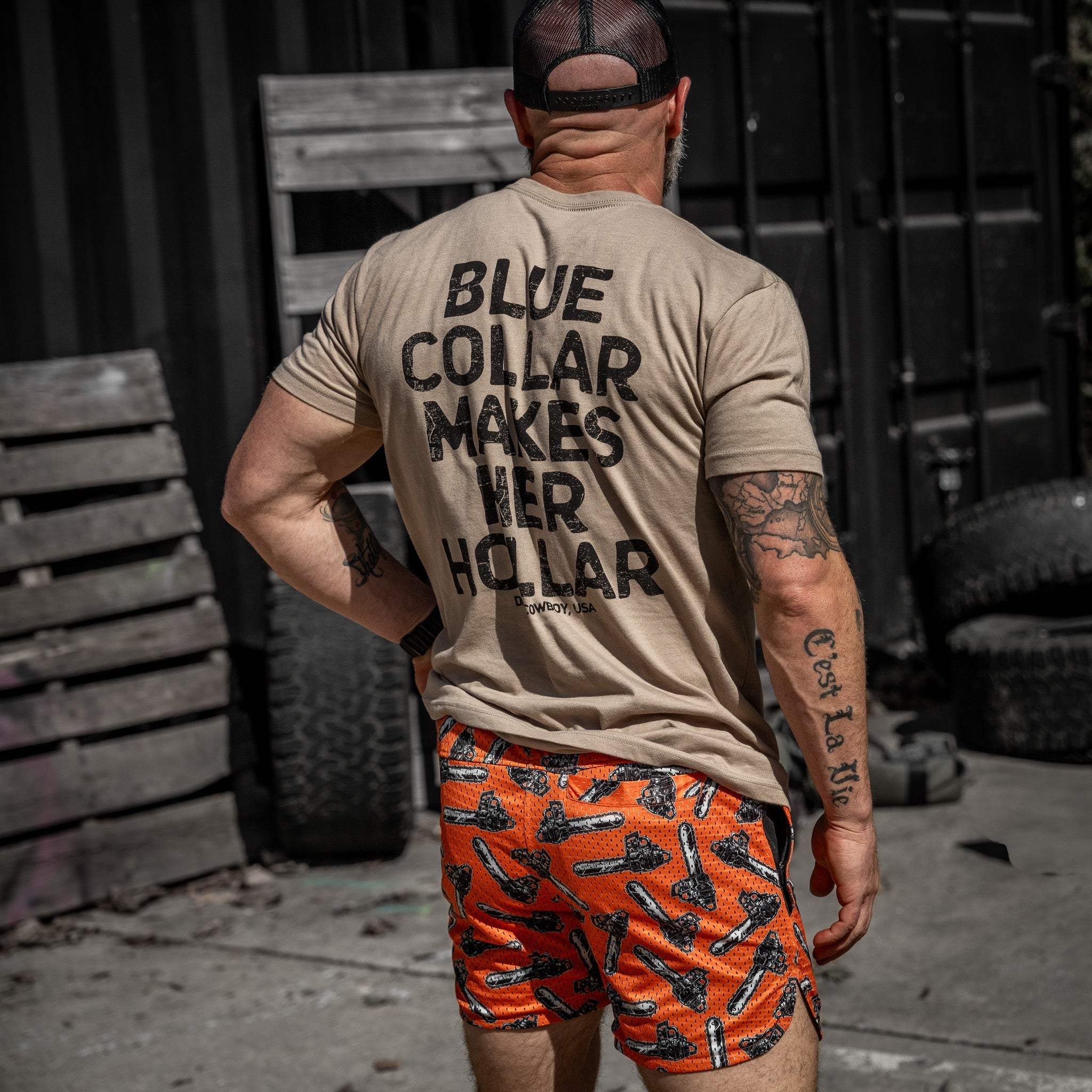 Blue Collar Makes Her Hollar Men's T-Shirt - DIRTY COWBOY USA - Flyclothing LLC