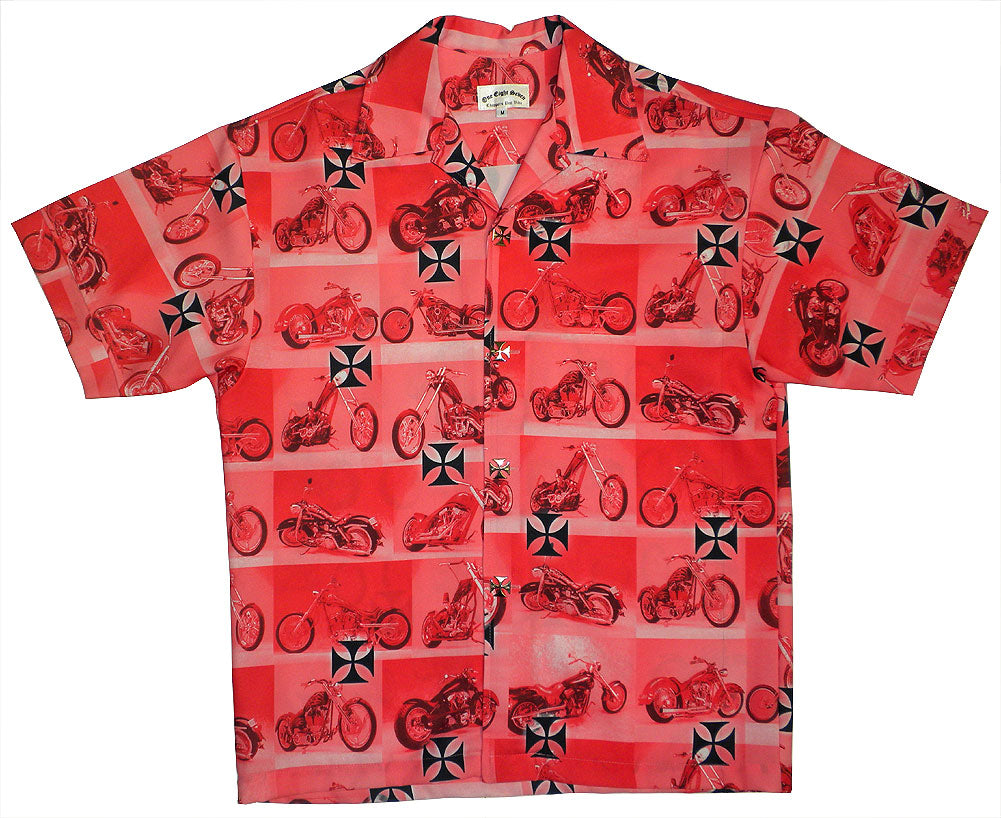 Red Chopper Button Down Shirt - Anonymous - Flyclothing LLC