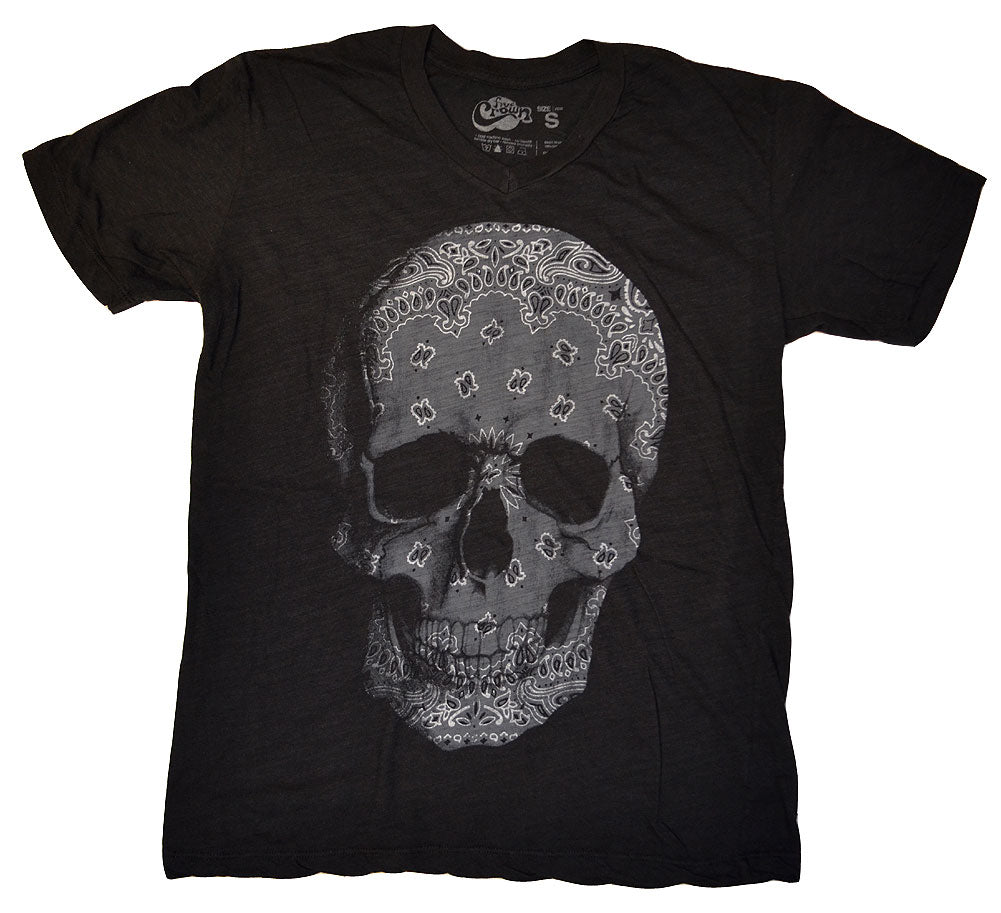 Five Crown Bandana Skull V-Neck T-Shirt - Five Crown - Flyclothing LLC