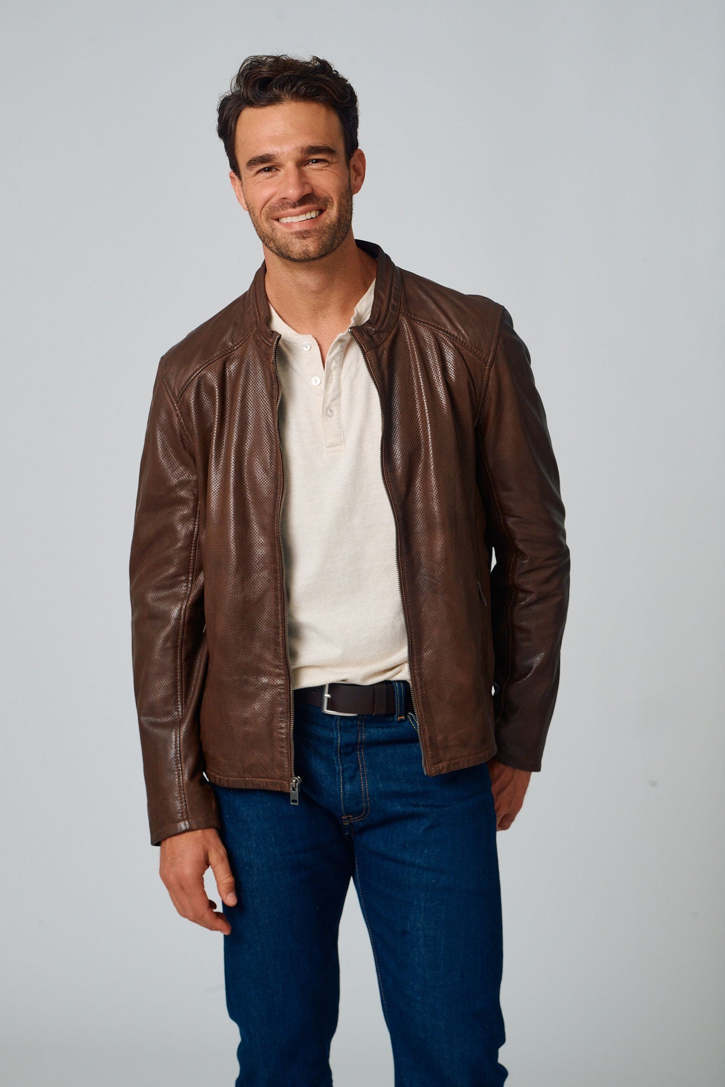 Lewon UF Leather Jacket Brown