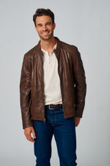 Lewon UF Leather Jacket Brown