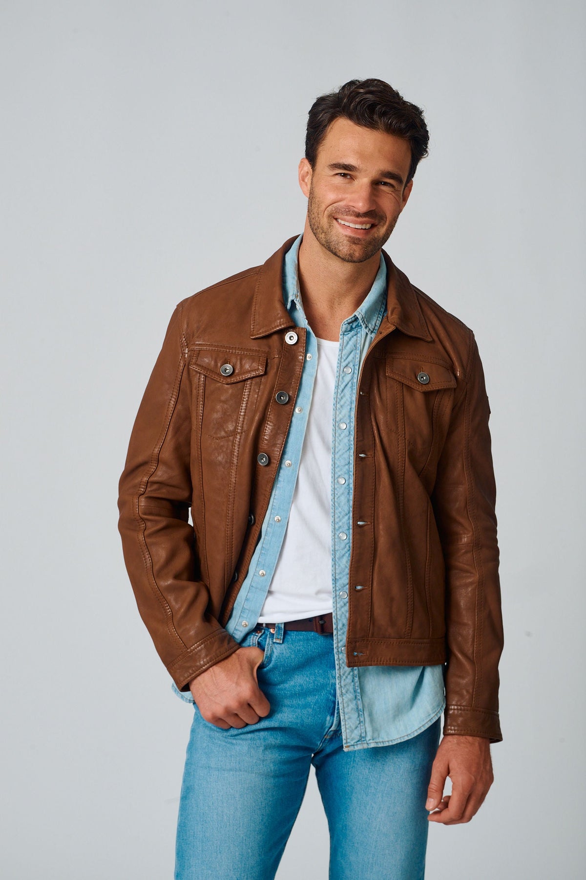 Geoff 3 UF Leather Jacket - mauritiusleather - Flyclothing LLC