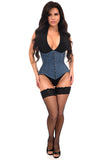 Daisy Corsets Top Drawer Denim Double Steel Boned Waist Training Corset Cincher - Daisy Corsets