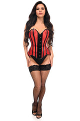 Daisy Corsets Top Drawer Red Mesh Net w/Patent Steel Boned Overbust Corset - Daisy Corsets