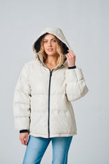 Eloisa OS Leather Jacket, White