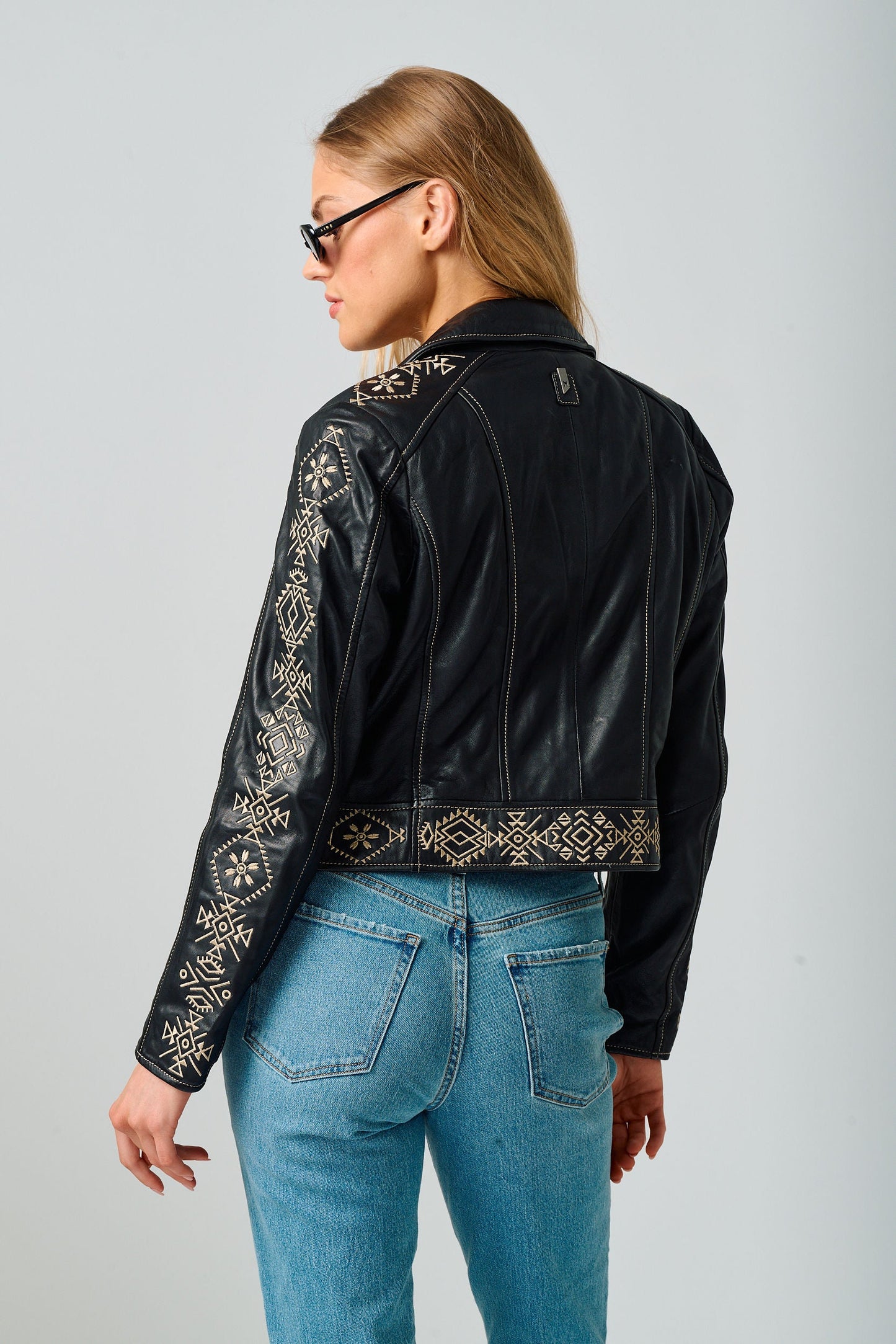 Cora RF Leather Jacket, Black