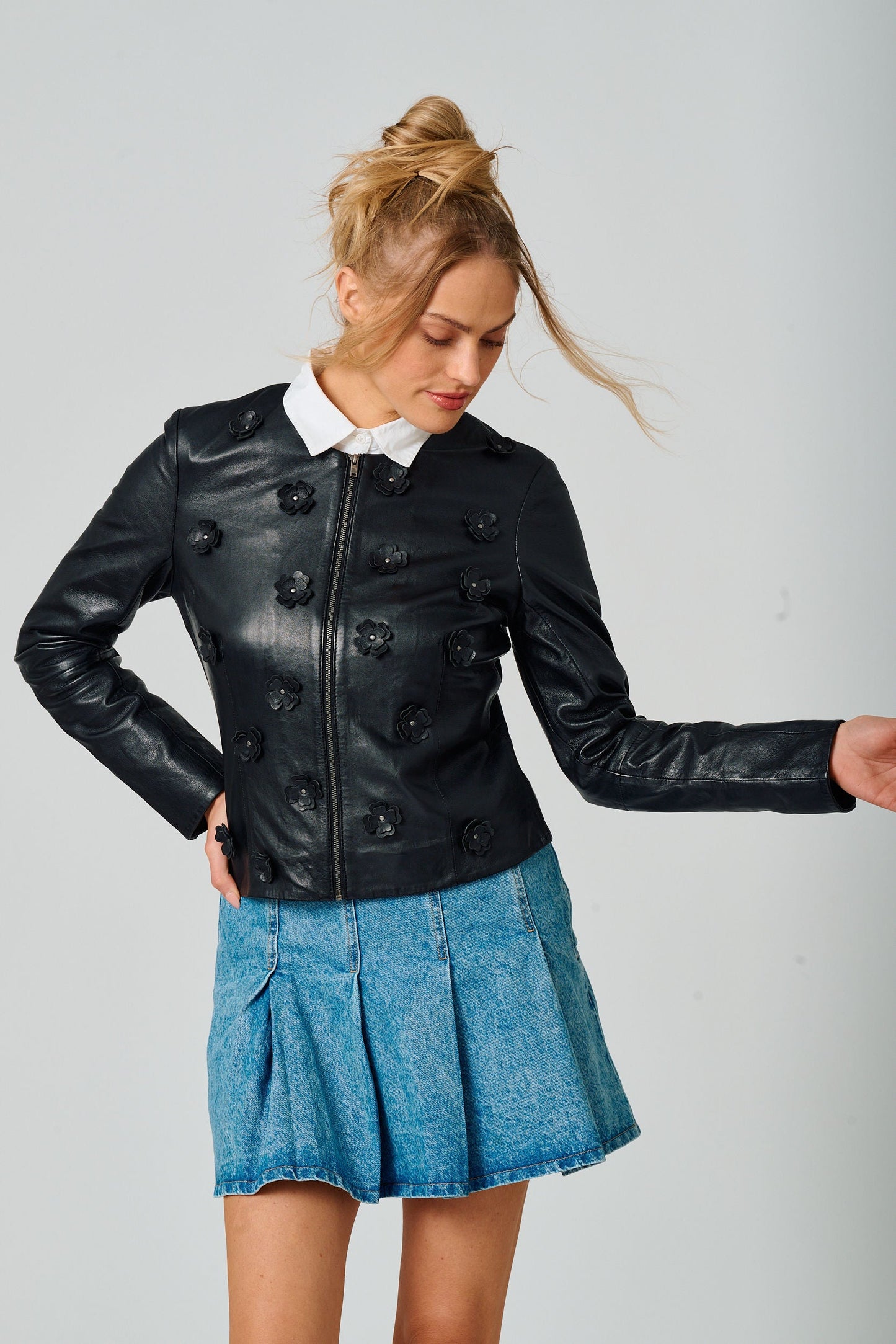 Flora RF Leather Jacket