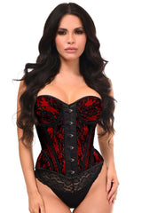 Daisy Corsets Top Drawer Red w/Black Lace Steel Boned Underwire Bustier Corset - Daisy Corsets - Flyclothing LLC