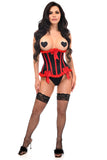 Daisy Corsets Top Drawer Black/Red Steel Boned Burlesque Underbust Corset Waist Cincher - Daisy Corsets