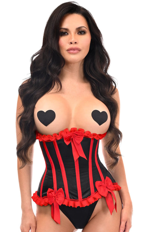 Daisy Corsets Top Drawer Black/Red Steel Boned Burlesque Underbust Corset Waist Cincher - Daisy Corsets