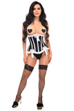 Daisy Corsets Top Drawer Black/White Steel Boned Burlesque Underbust Corset Waist Cincher - Daisy Corsets
