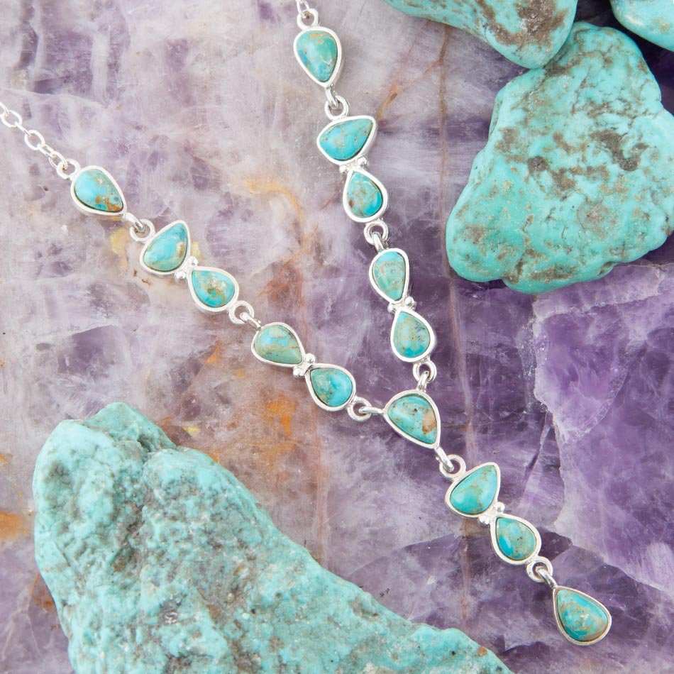 Durango Blue Turquoise and Sterling Silver Y-Necklace - Barse Jewelry - Flyclothing LLC