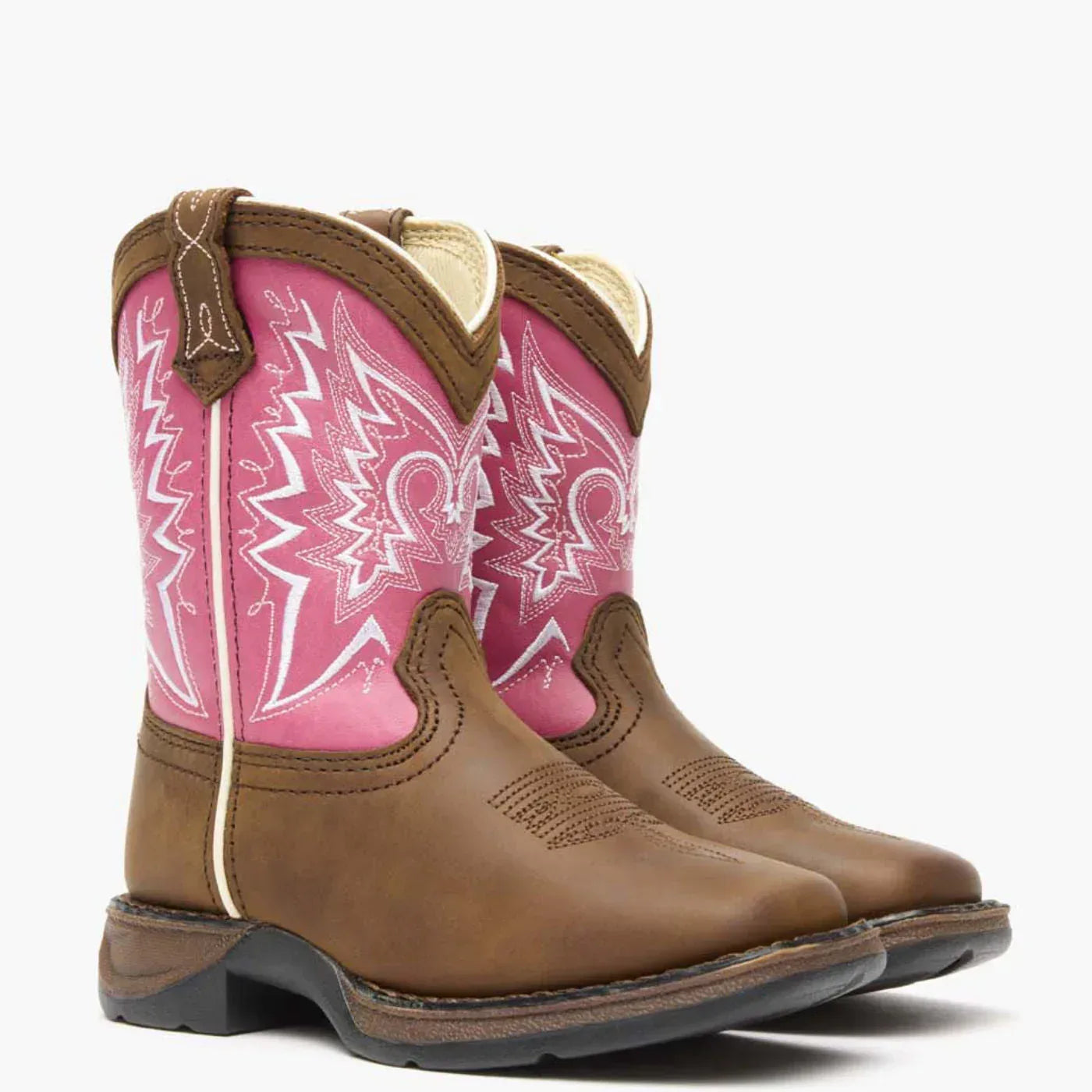 Durango Kids Lil Rebel Western Boot Little Kids Brown Pink - Durango - Flyclothing LLC