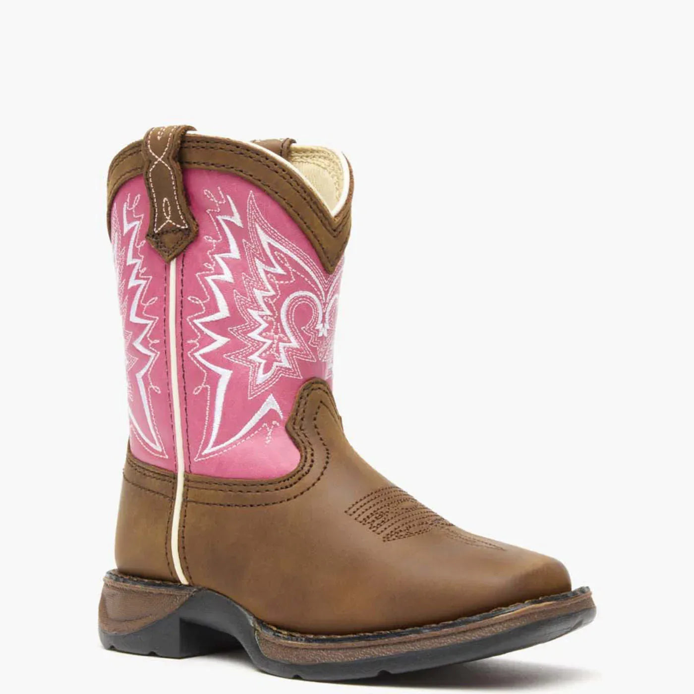Durango Kids Lil Rebel Western Boot Little Kids Brown Pink - Durango - Flyclothing LLC