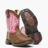 Durango Kids Lil Rebel Western Boot Little Kids Brown Pink - Durango - Flyclothing LLC