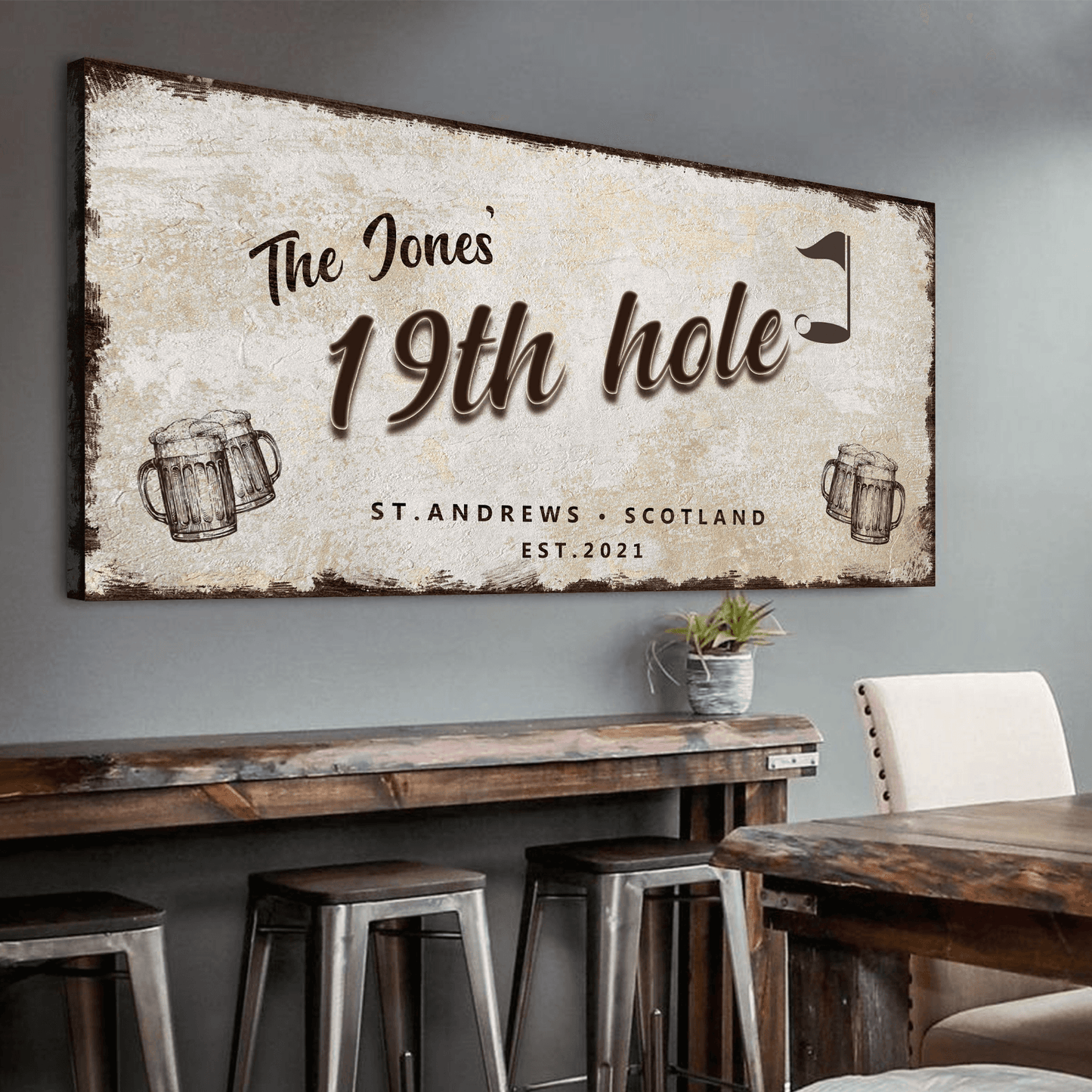 19th Hole Golf Personalized Sign - Tailored Canvases - Flyclothing LLC