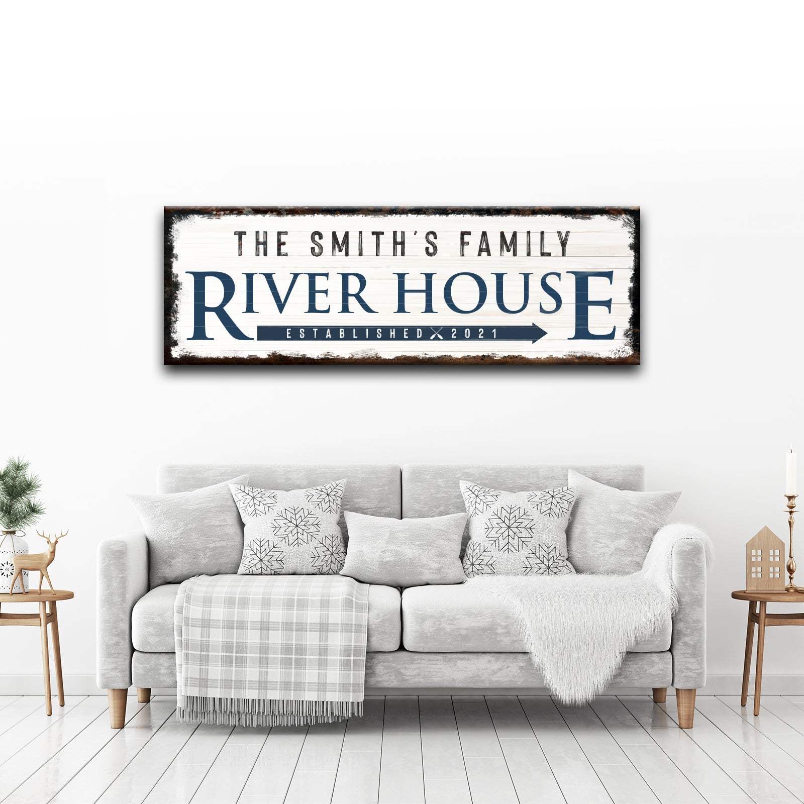Family River House Arrow Sign - Tailored Canvases - Flyclothing LLC