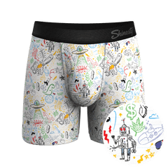 The Daily Detention | Doodle Ball Hammock® Pouch Underwear With Fly - Shinesty