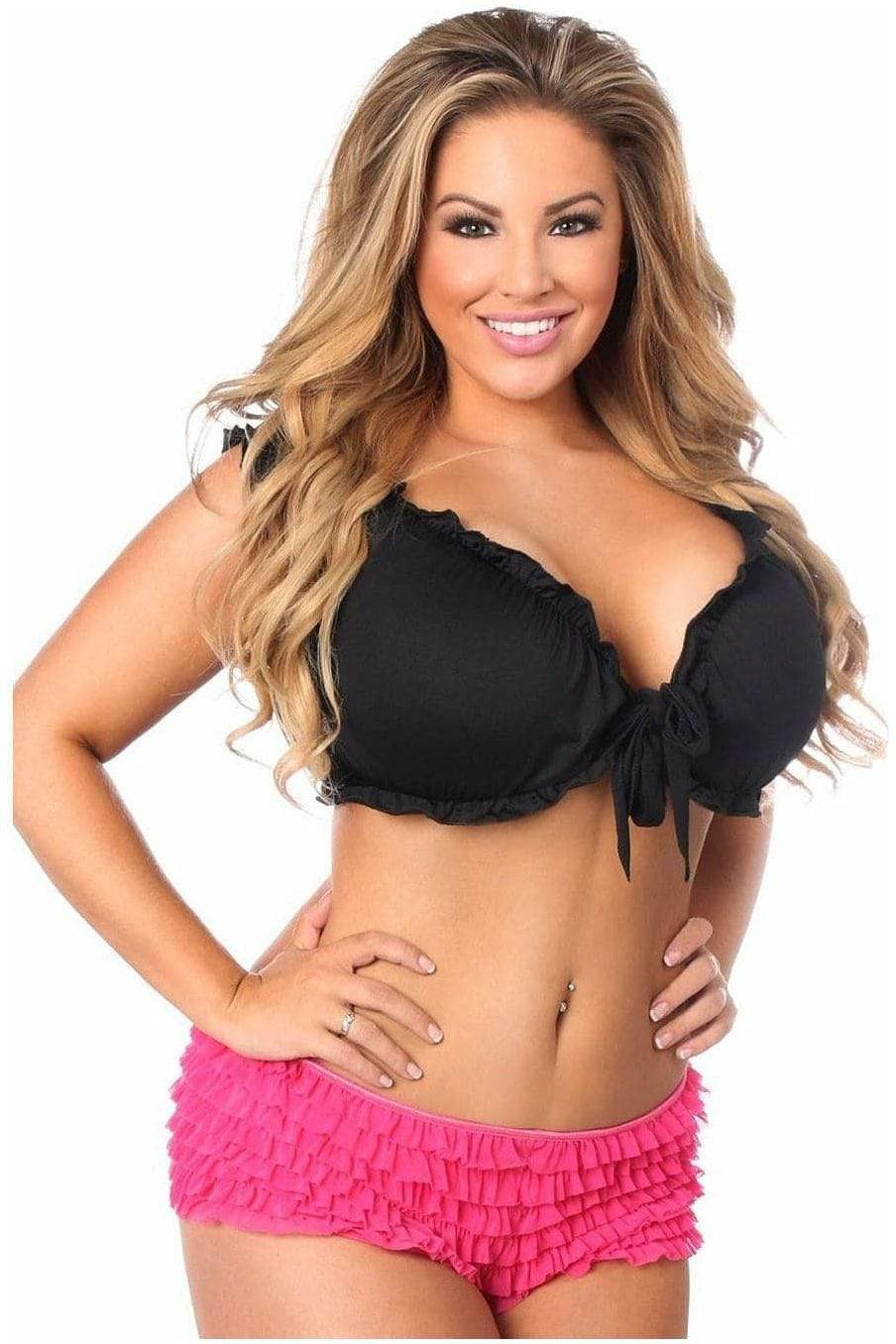 Daisy Corsets Black Peasant Top - Daisy Corsets - Flyclothing LLC