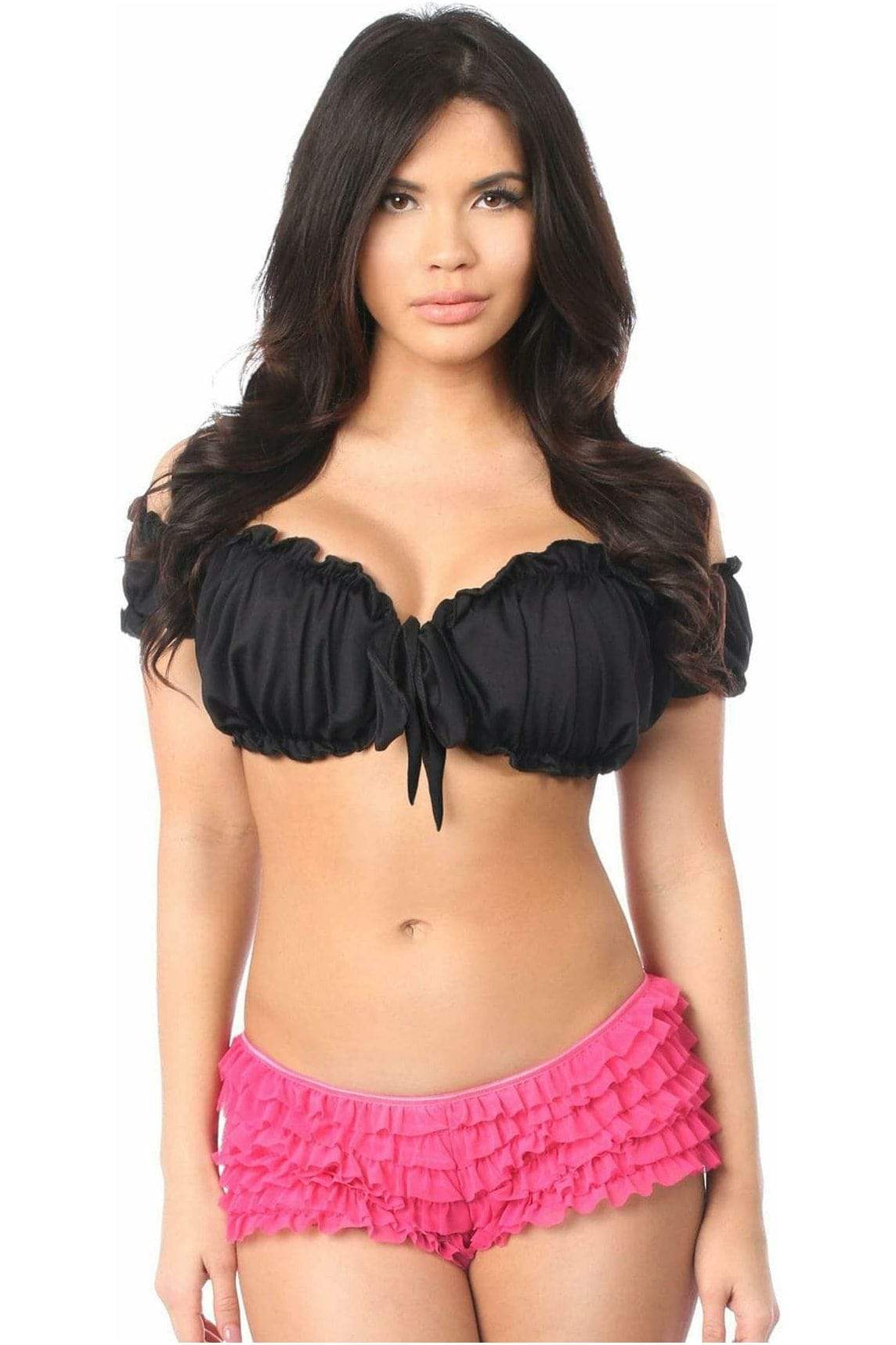 Daisy Corsets Black Peasant Top - Daisy Corsets - Flyclothing LLC