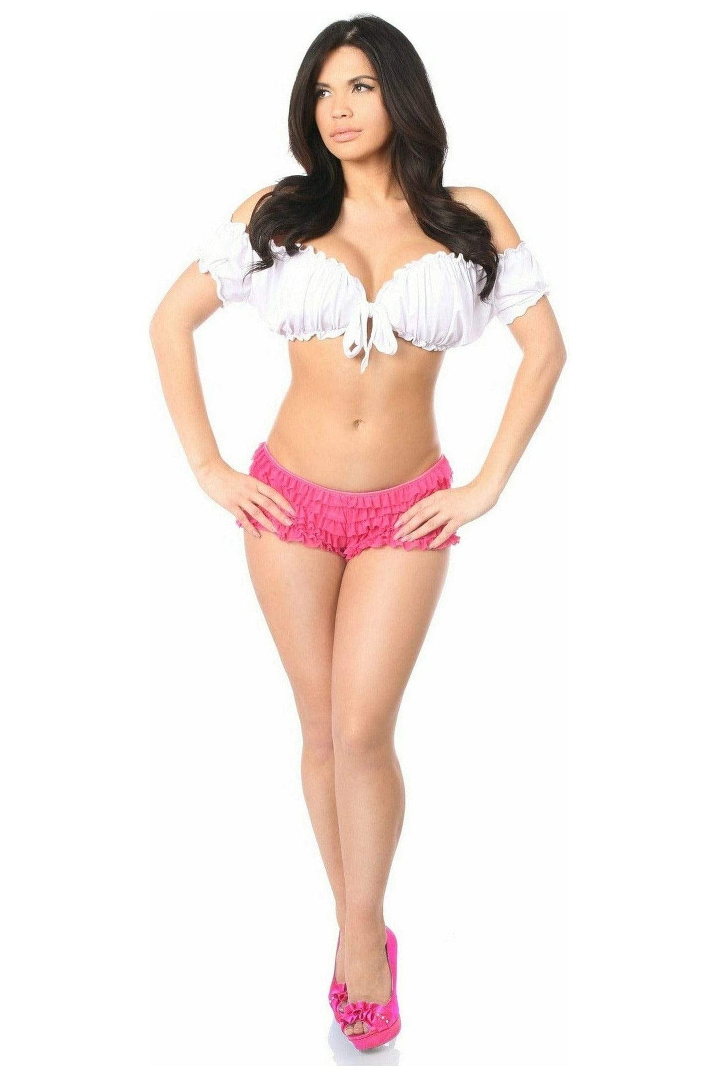 Daisy Corsets White Peasant Top - Daisy Corsets - Flyclothing LLC