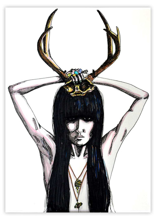 Black Market Art Company Dana Horned Print - Black Market Art Company - Flyclothing LLC