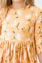 Dandelions in Fall 3/4 Sleeve Pocket Twirl Dress - Mila & Rose ® - Flyclothing LLC