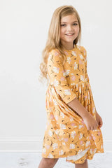 Dandelions in Fall 3/4 Sleeve Pocket Twirl Dress - Mila & Rose ® - Flyclothing LLC