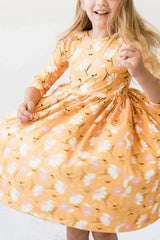 Dandelions in Fall 3/4 Sleeve Pocket Twirl Dress - Mila & Rose ® - Flyclothing LLC