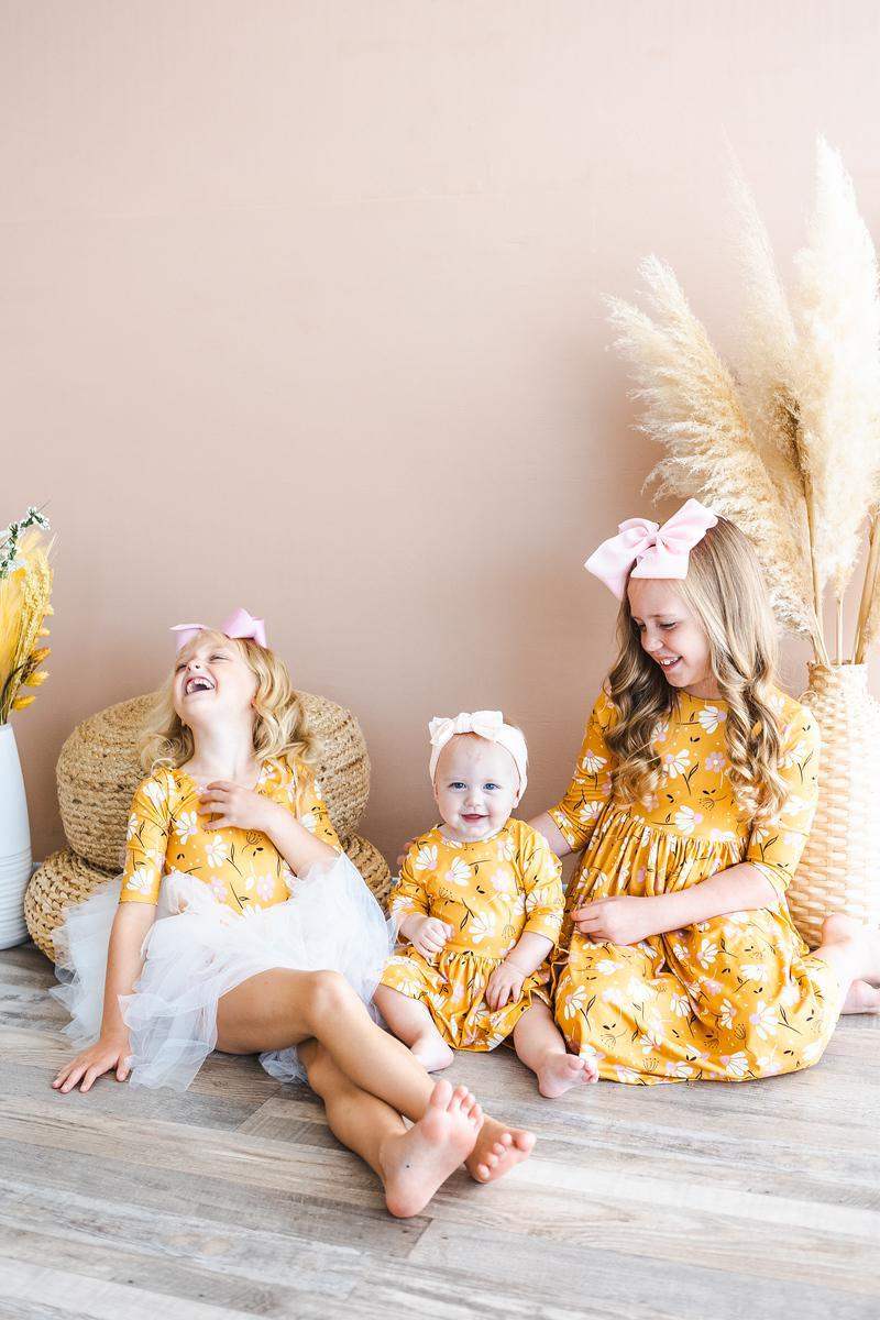 Dandelions in Fall 3/4 Sleeve Pocket Twirl Dress - Mila & Rose ® - Flyclothing LLC