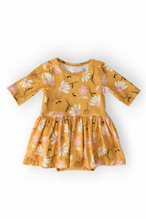 Dandelions in Fall 3/4 Sleeve Twirl Bodysuit