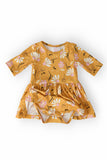 Dandelions in Fall 3/4 Sleeve Twirl Bodysuit - Mila & Rose ®