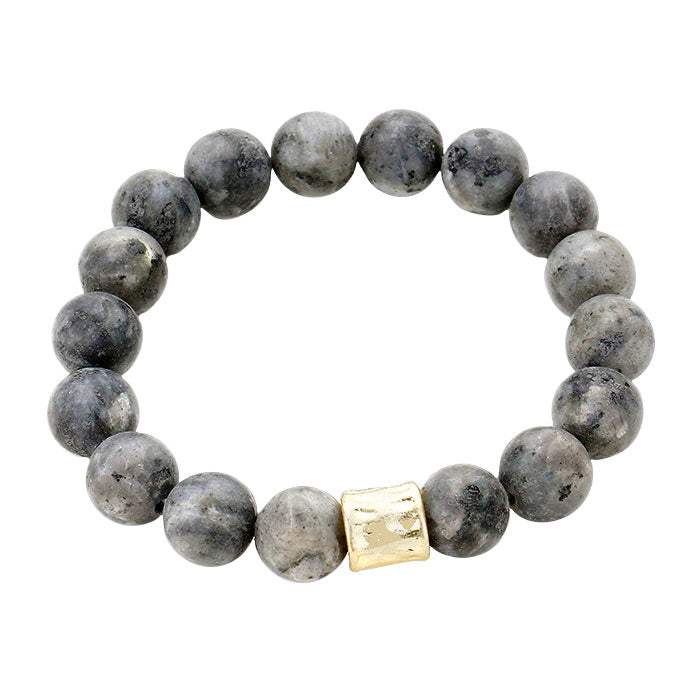 Semi precious stone beaded stretch bracelet - Madeline Love - Flyclothing LLC