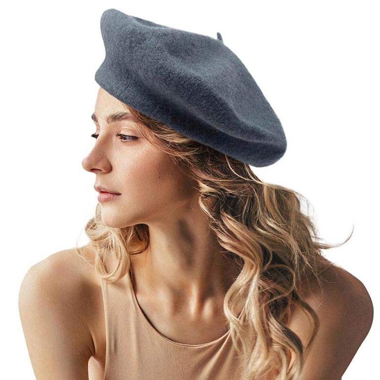 Solid Beret Hat - Madeline Love - Flyclothing LLC