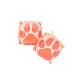 Paw Accented Square Stud Earrings - Madeline Love - Flyclothing LLC