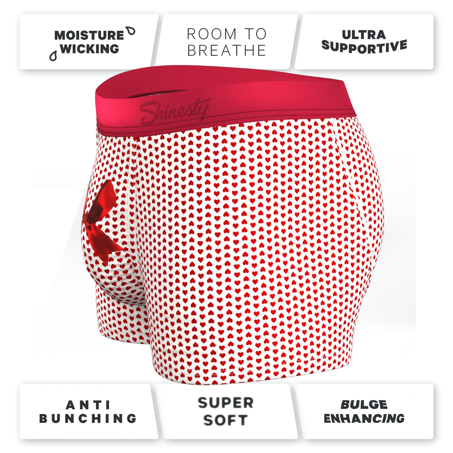 The Date Night | Valentine's Day Bow Ball Hammock® Pouch Trunks Underwear - Shinesty - Flyclothing LLC